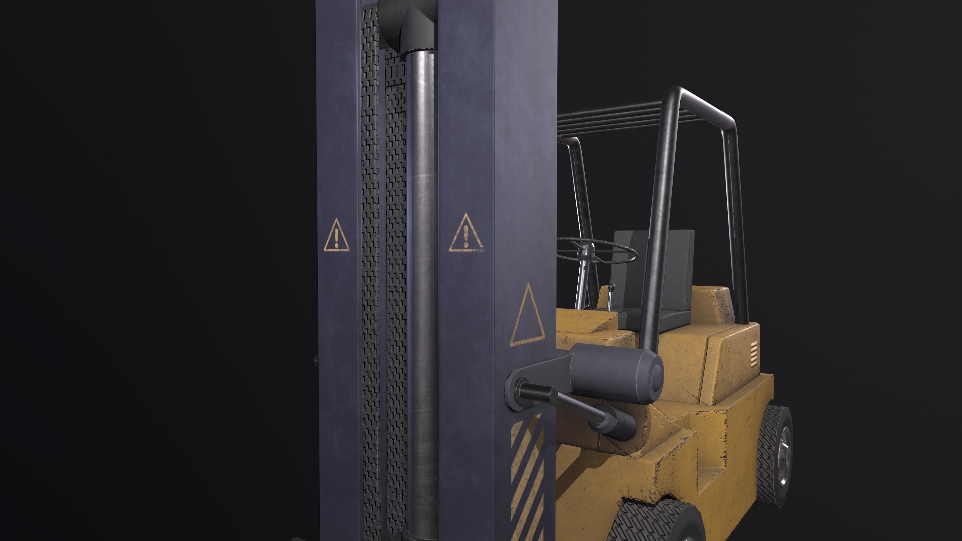 Low poly forklift Low-poly 3D model_3