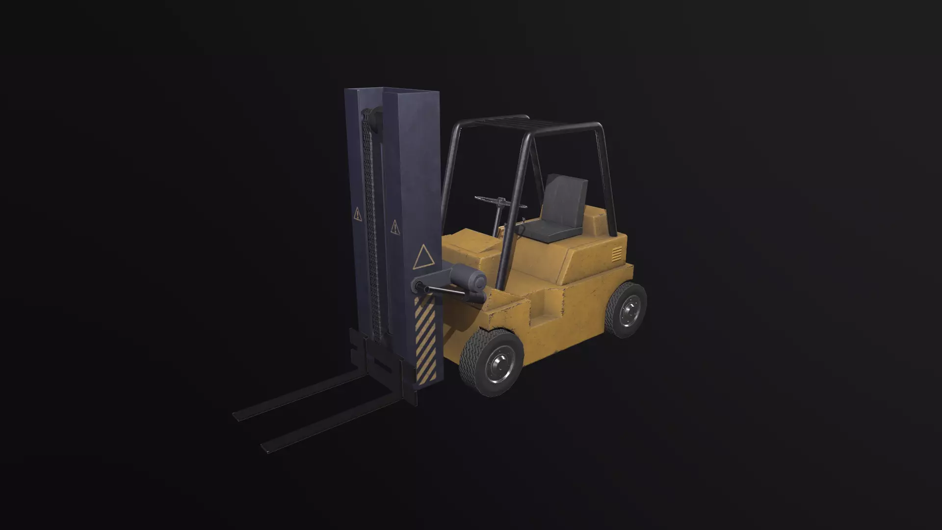 Low poly forklift Low-poly 3D model_0