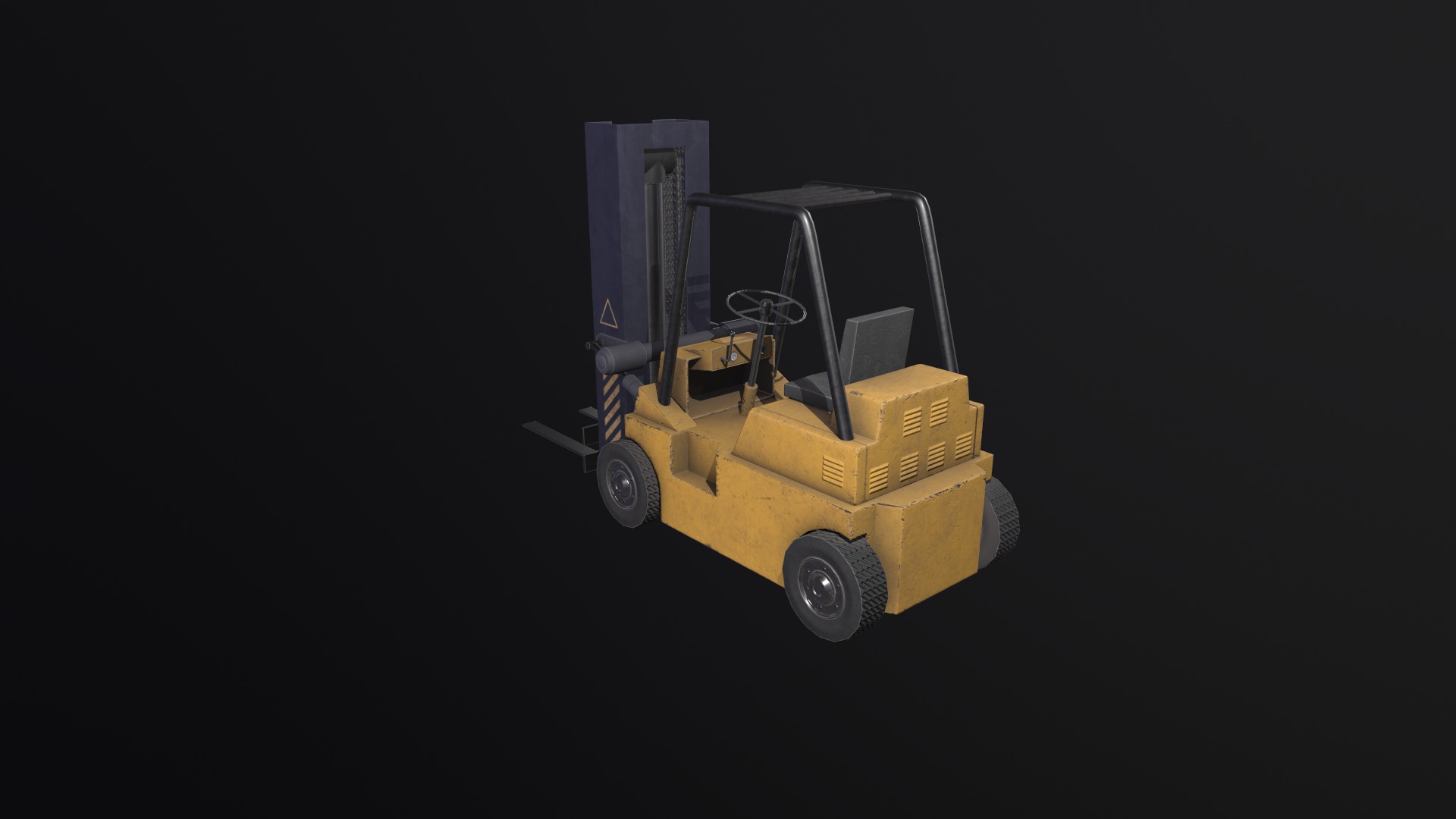Low poly forklift Low-poly 3D model_1