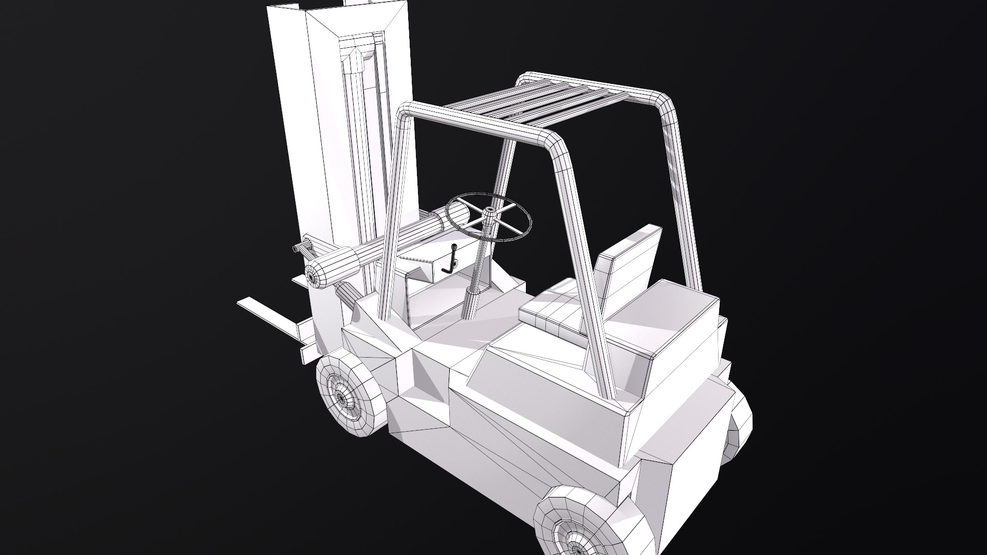 Low poly forklift Low-poly 3D model_5