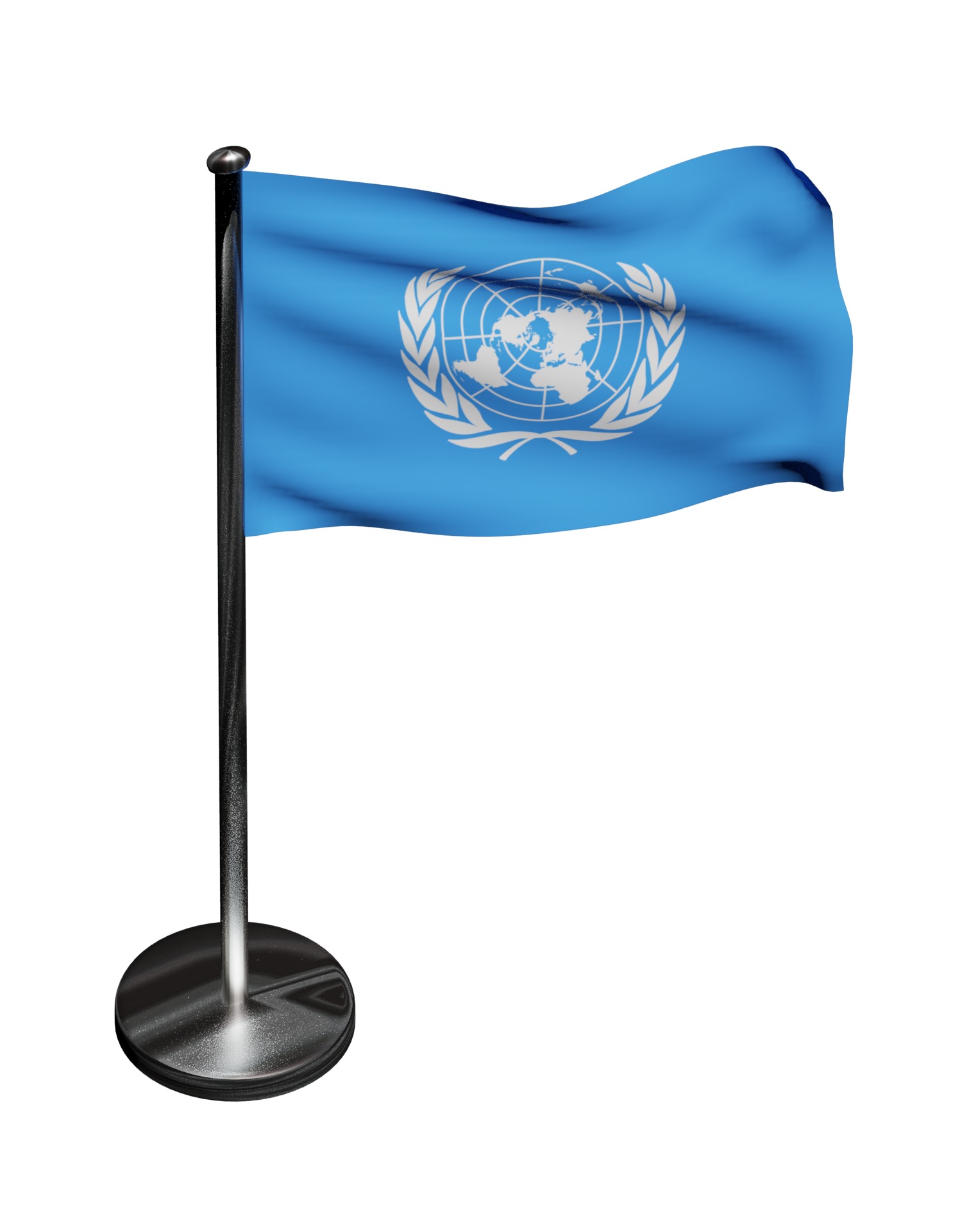 United Nations Flag UN 3D model_7