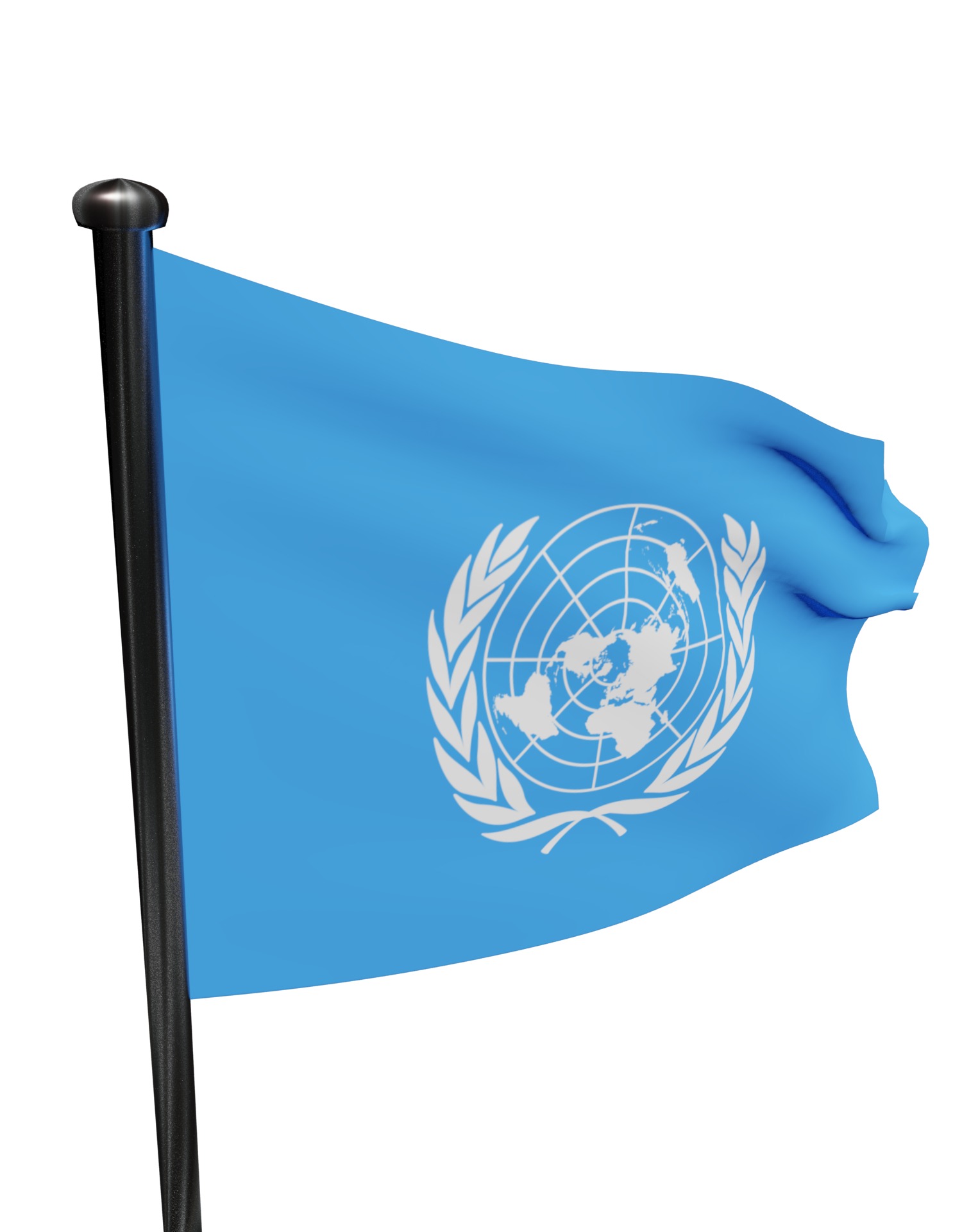 United Nations Flag UN 3D model_13