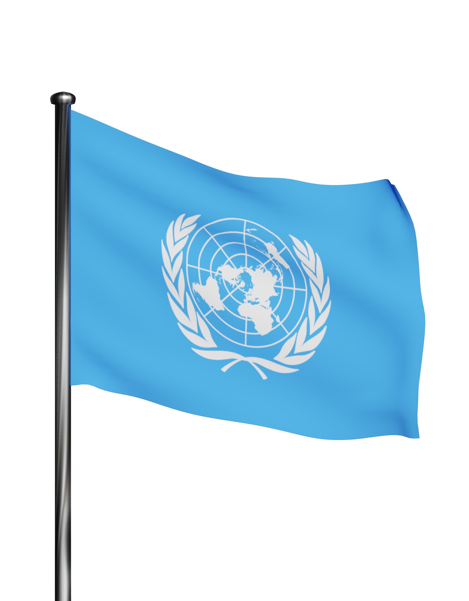 United Nations Flag UN 3D model_8