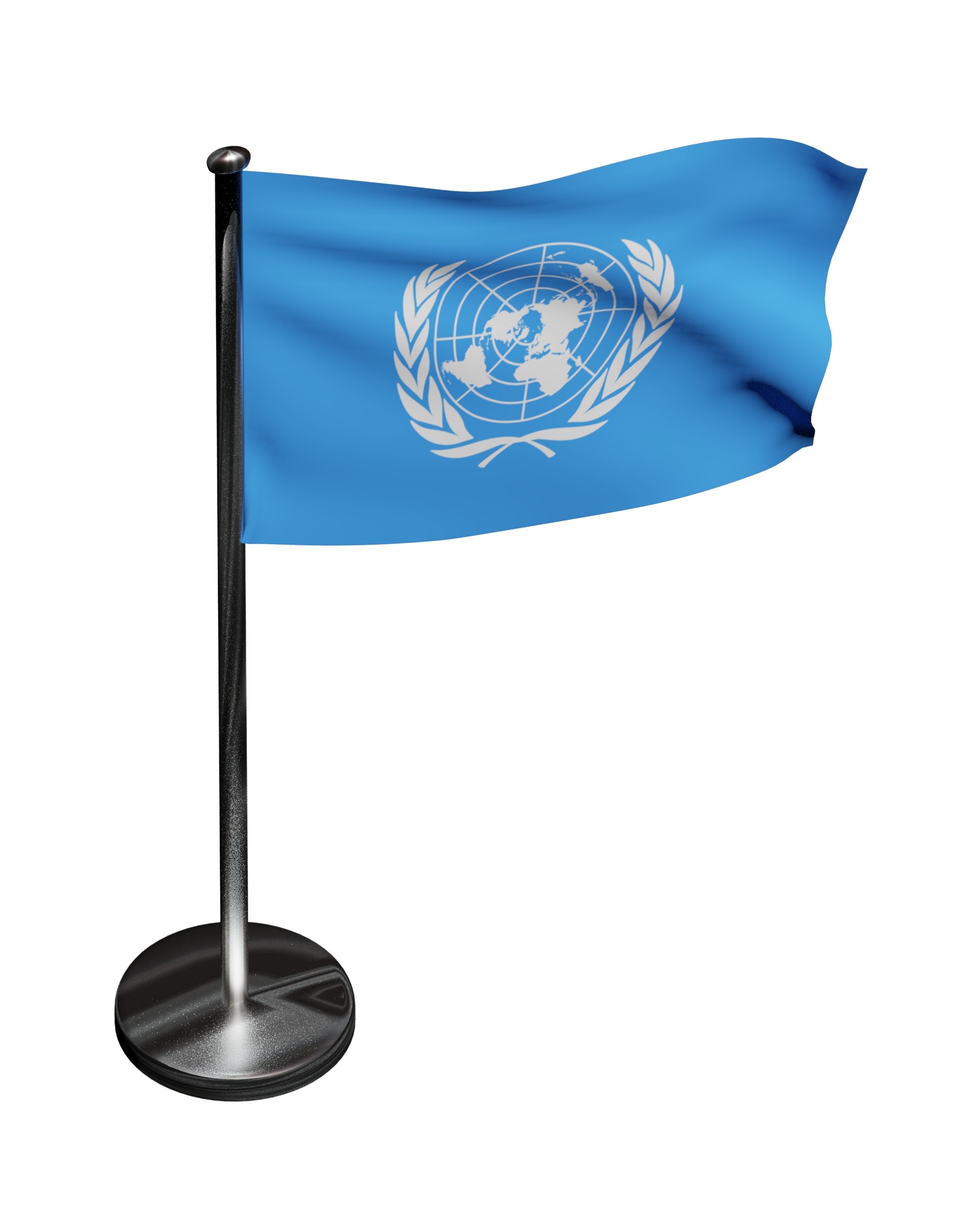 United Nations Flag UN 3D model_9