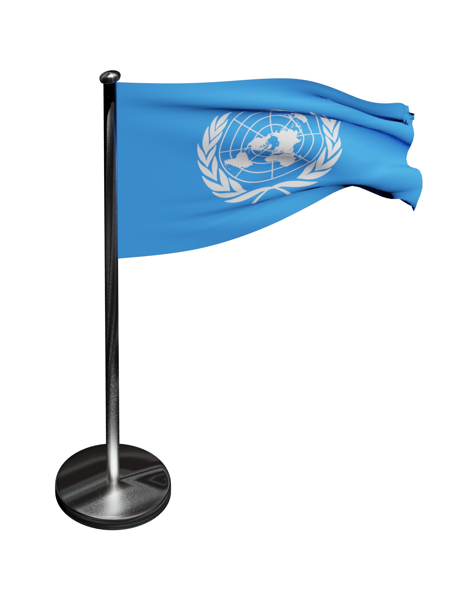 United Nations Flag UN 3D model_21