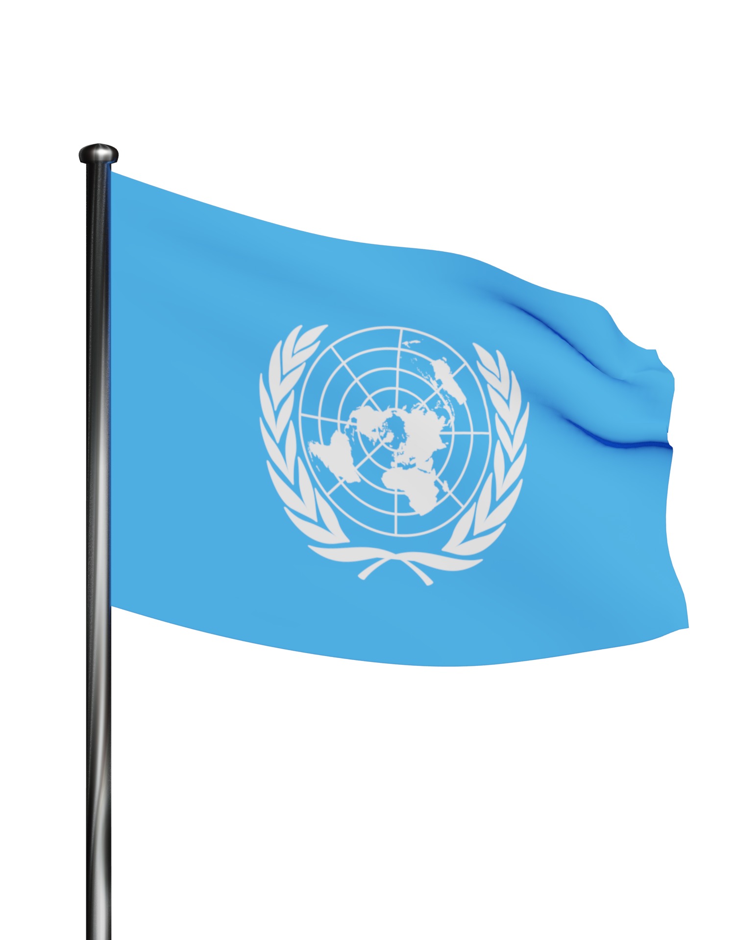 United Nations Flag UN 3D model_12