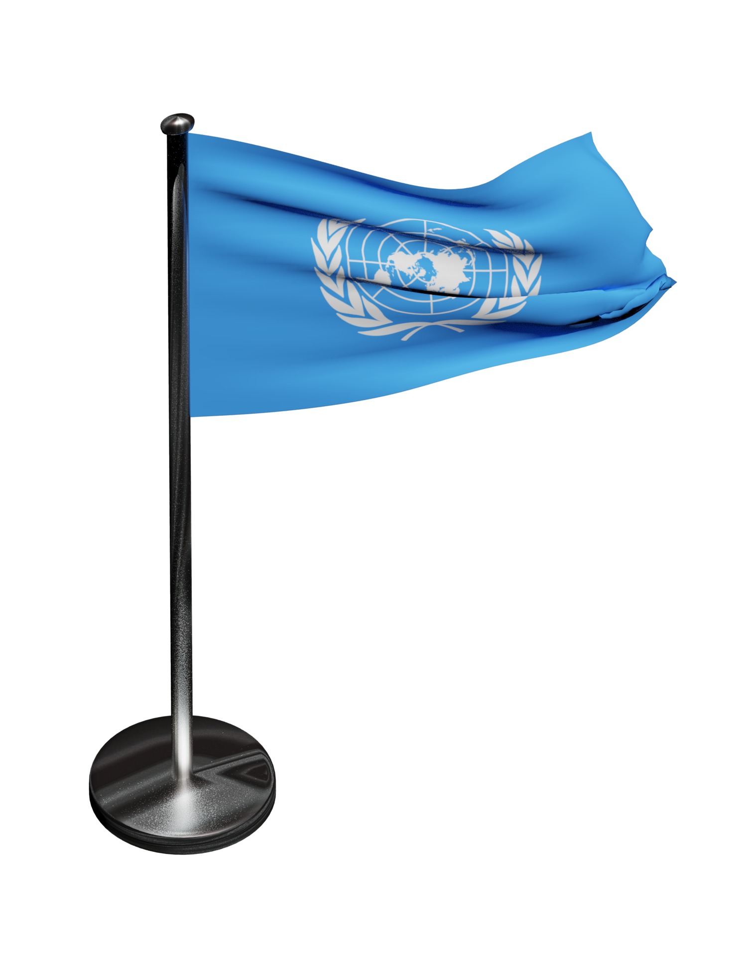 United Nations Flag UN 3D model_11