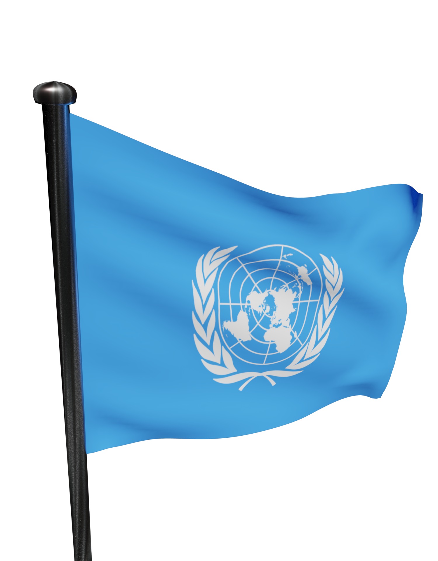 United Nations Flag UN 3D model_10