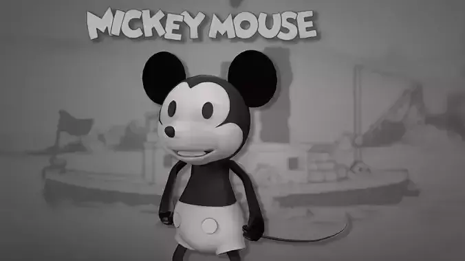 Mickey Mouse Low-poly 3D model