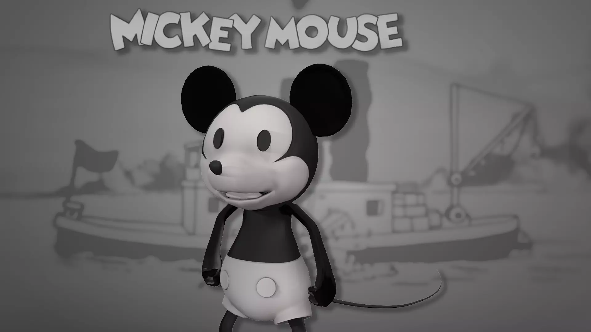 Mickey Mouse Low-poly 3D model