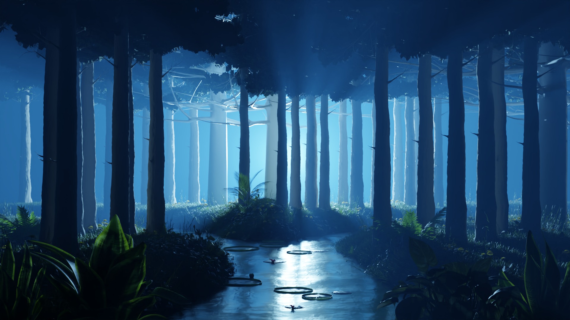 Stylized volumetric forest scene 3D model_2