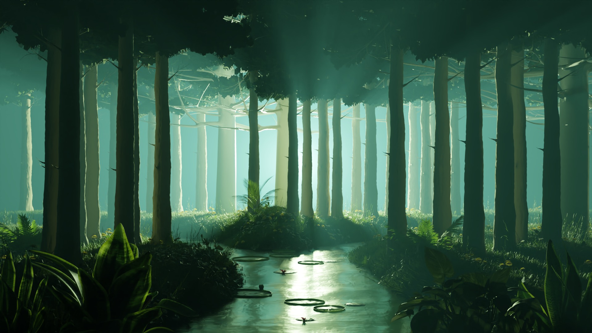 Stylized volumetric forest scene 3D model_1