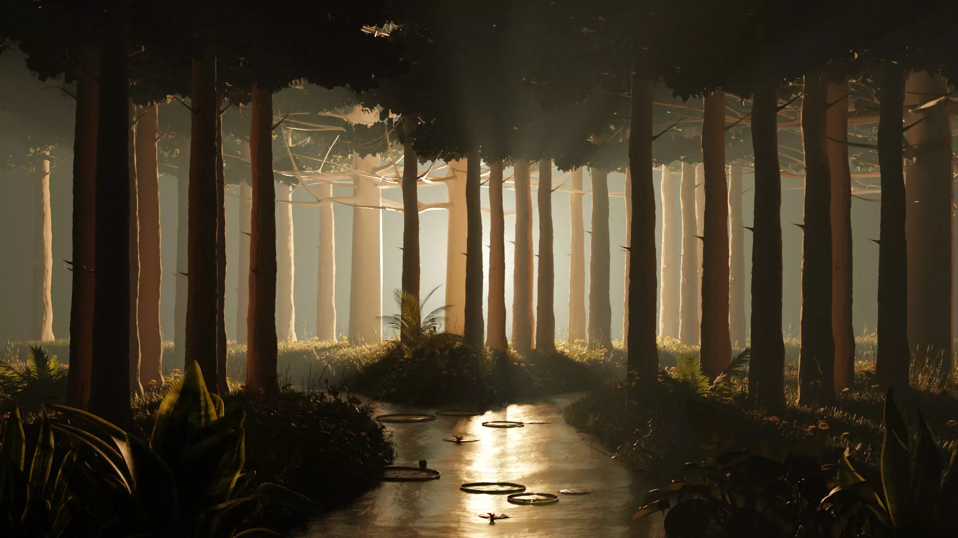 Stylized volumetric forest scene 3D model_0