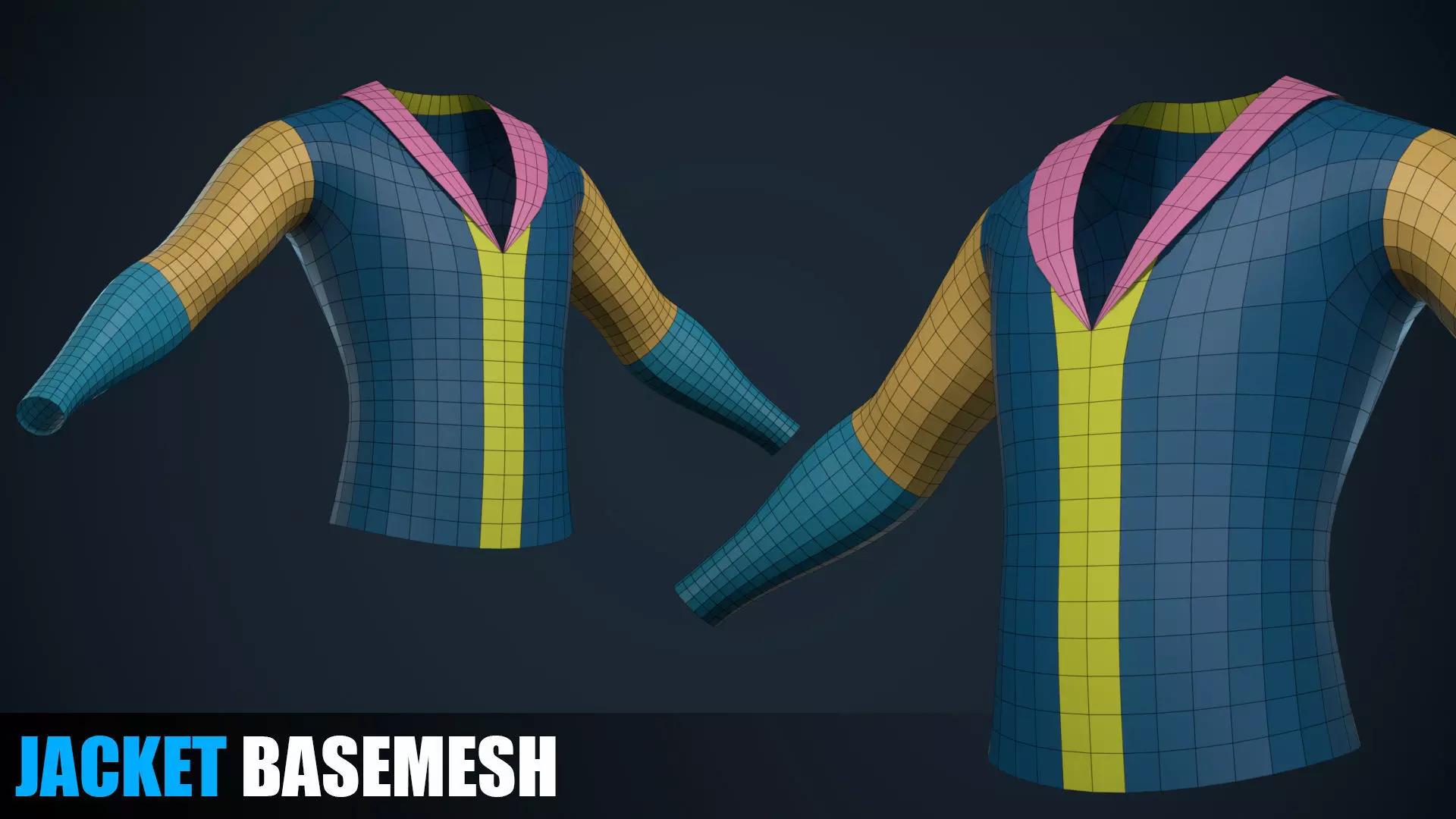 Jacket Basemesh Low-poly 3D model_0