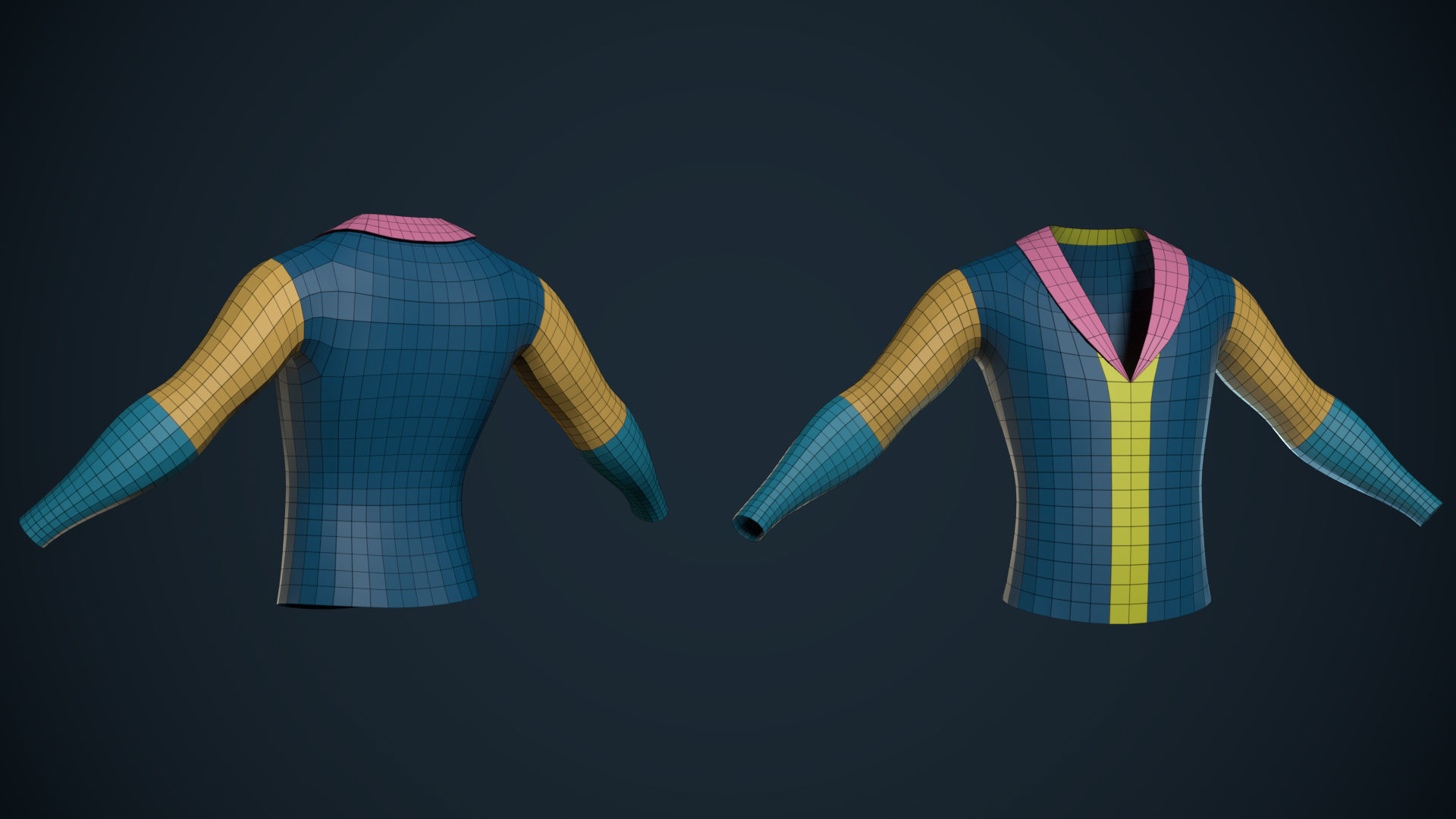 Jacket Basemesh Low-poly 3D model_1