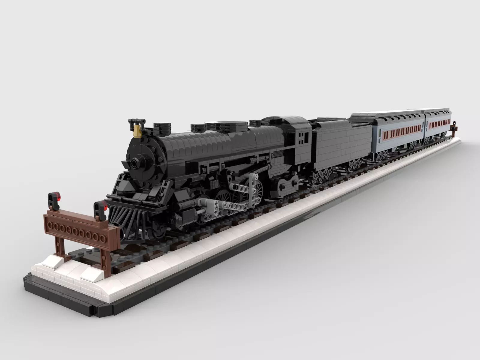 LEGO toy building blocks steam train 3D model