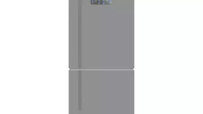 3D Bottom Freezer Refrigerator Model for Kitchen Appliance