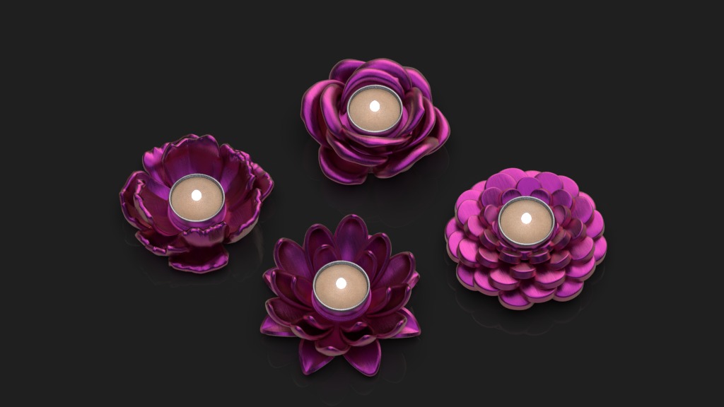 candlestick flowers 3D print model_8