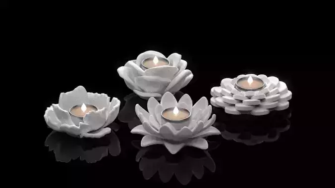 candlestick flowers 3D print model