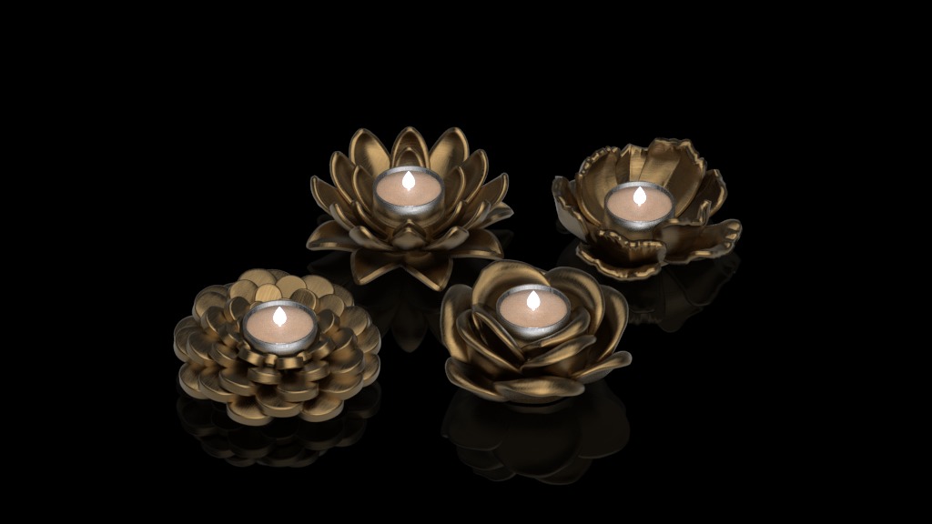 candlestick flowers 3D print model_10