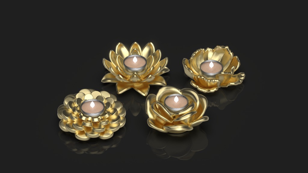 candlestick flowers 3D print model_53