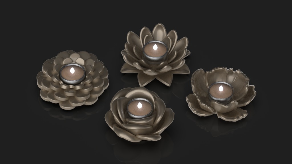 candlestick flowers 3D print model_40