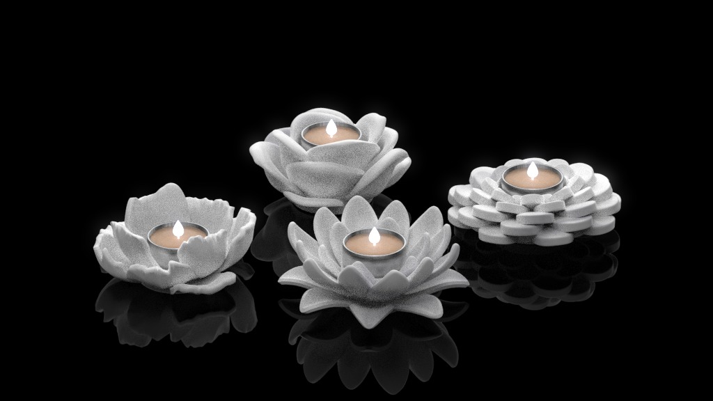 candlestick flowers 3D print model_70