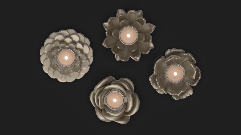 candlestick flowers 3D print model_55