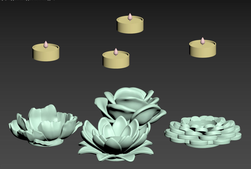 candlestick flowers 3D print model_11