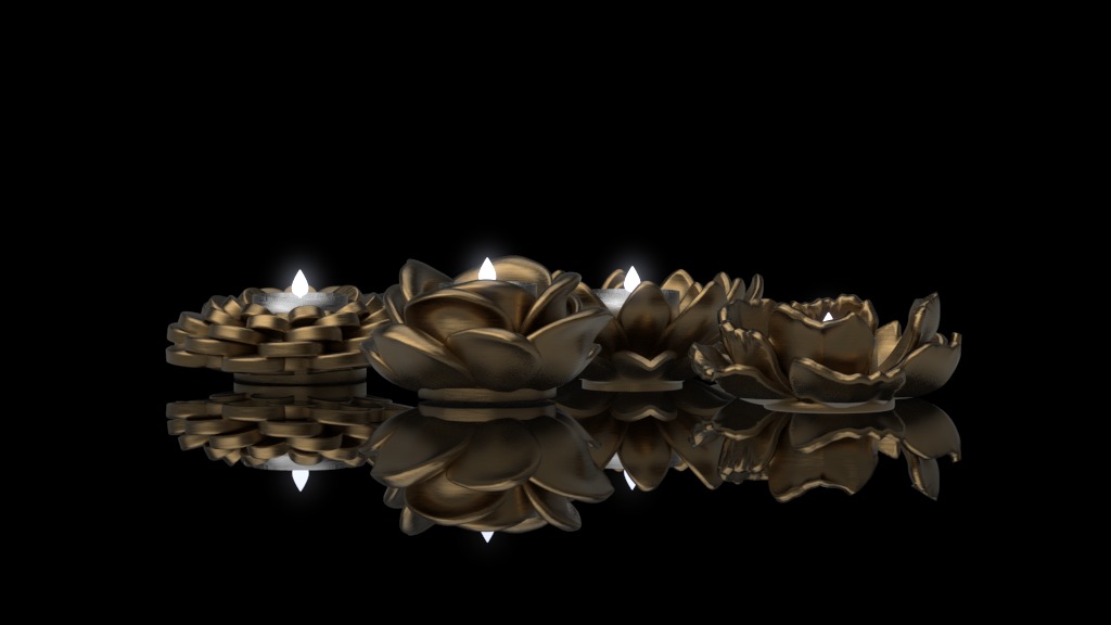 candlestick flowers 3D print model_61