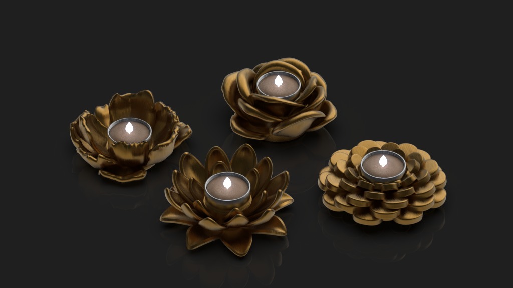 candlestick flowers 3D print model_65