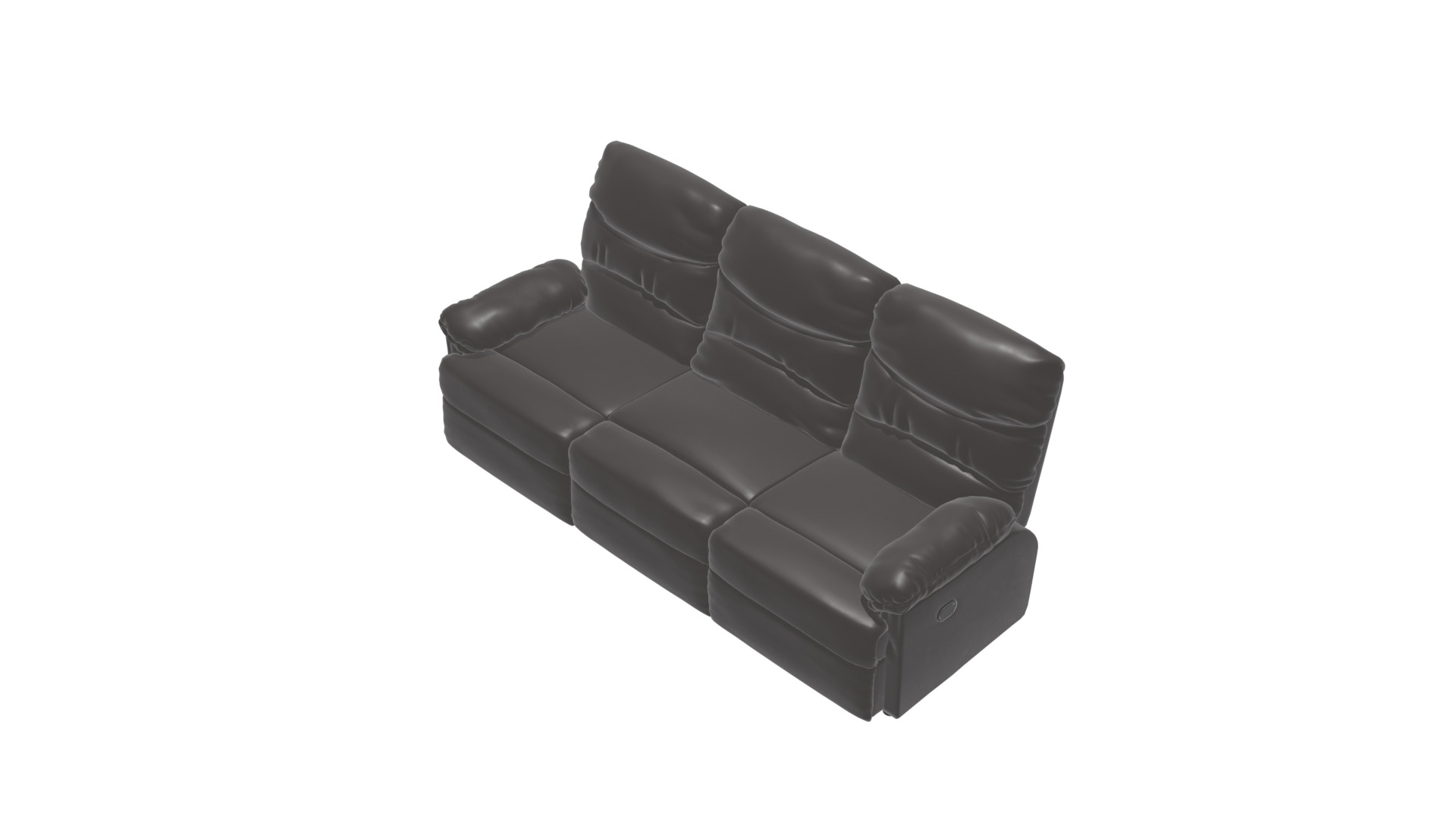 3-Seater Reclinable Sofa Model - Stylish and Comfortable Low-poly 3D model_24