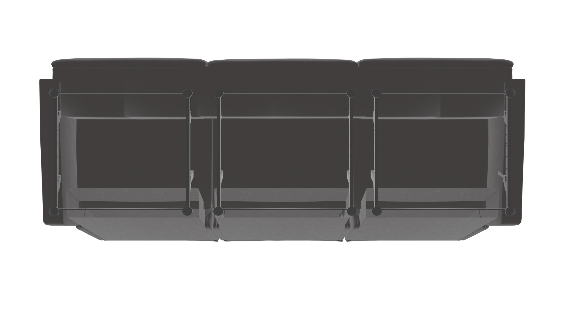 3-Seater Reclinable Sofa Model - Stylish and Comfortable Low-poly 3D model_20