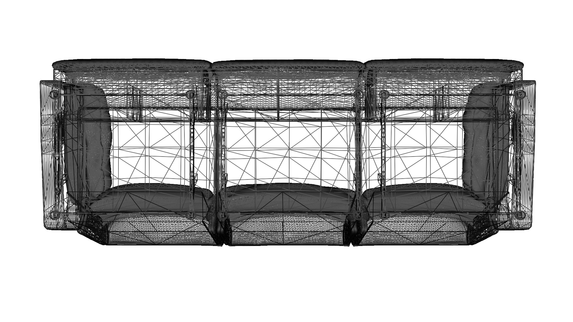 3-Seater Reclinable Sofa Model - Stylish and Comfortable Low-poly 3D model_21