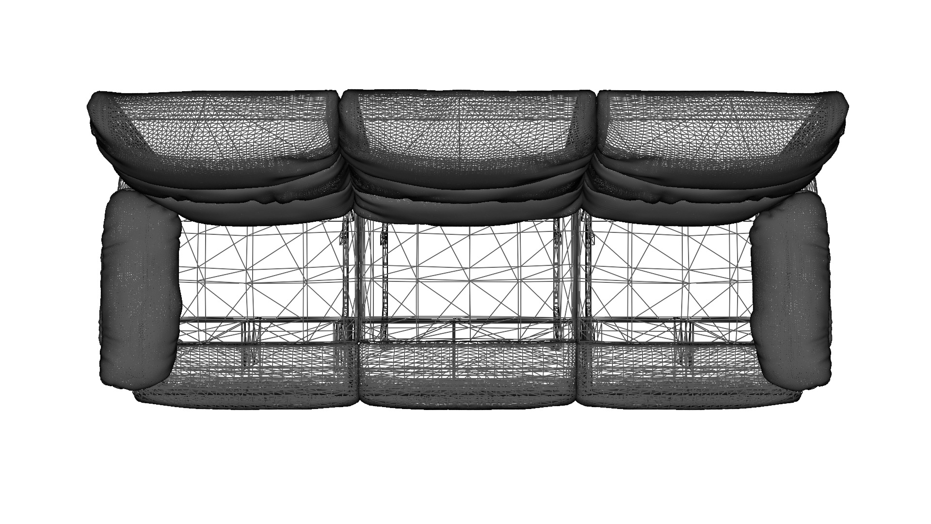 3-Seater Reclinable Sofa Model - Stylish and Comfortable Low-poly 3D model_17