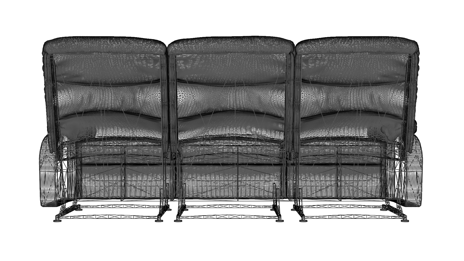 3-Seater Reclinable Sofa Model - Stylish and Comfortable Low-poly 3D model_5