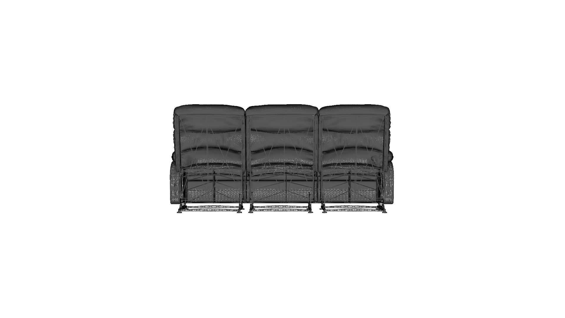 3-Seater Reclinable Sofa Model - Stylish and Comfortable Low-poly 3D model_7