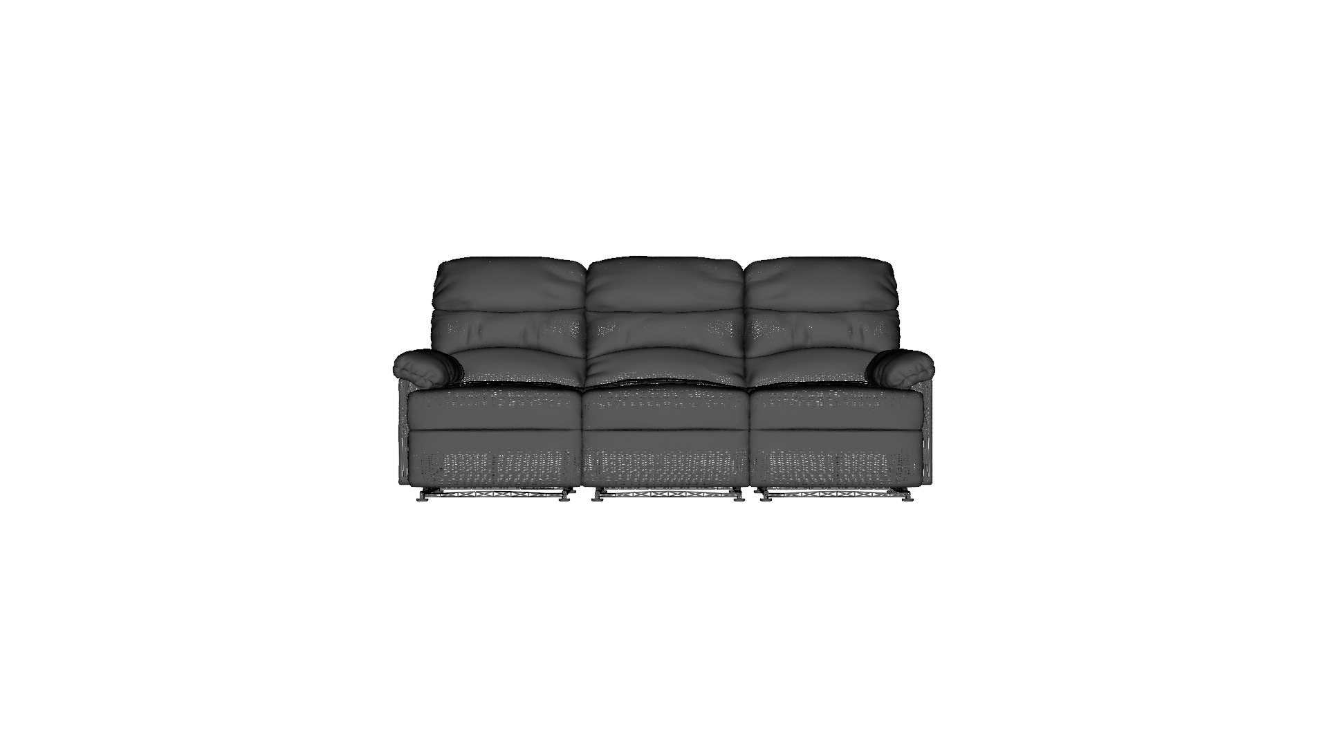 3-Seater Reclinable Sofa Model - Stylish and Comfortable Low-poly 3D model_3