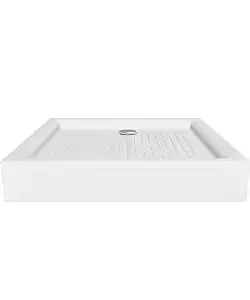 Realistic White Shower Tray 80x14x80 cm for Bathroom Design