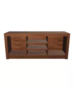 Oval TV Rack Cabinet for 50-Inch Televisions Low-poly 3D model_0