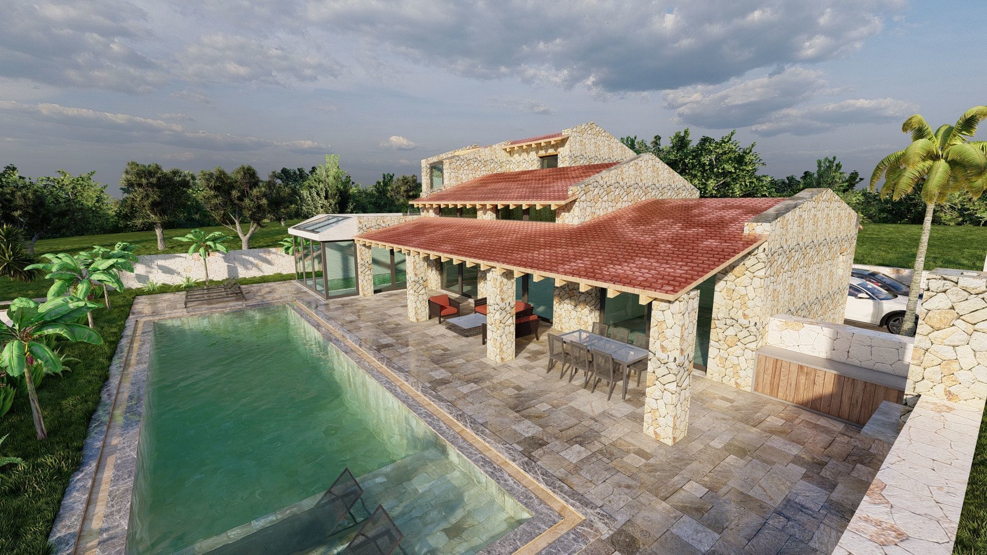 STONE FARM Villa 3D model_3