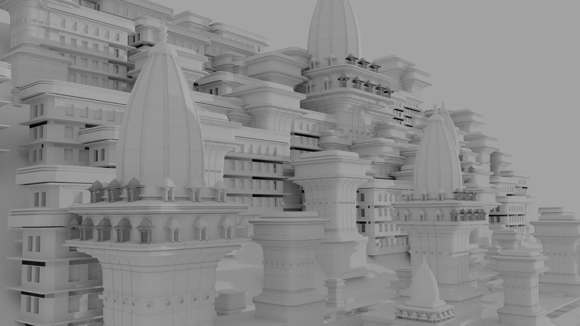 Temple Model Scene 3D model_0