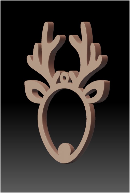 Printable Minimalist Reindeer  pendant Head Ornament  3D print model_2