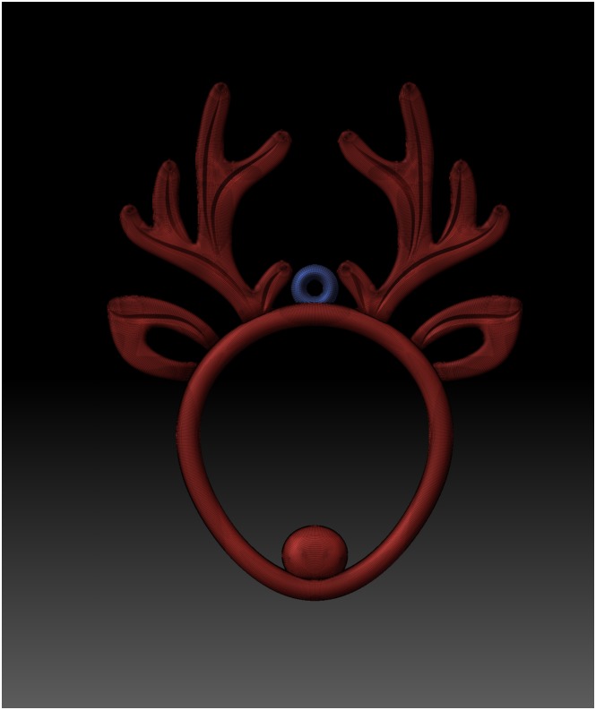 Printable Minimalist Reindeer  pendant Head Ornament  3D print model_4