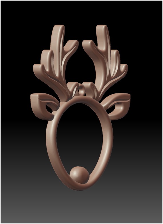 Printable Minimalist Reindeer  pendant Head Ornament  3D print model_1