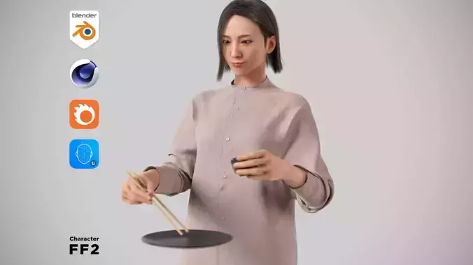 Modular Character - Asian Casual Woman - FF2