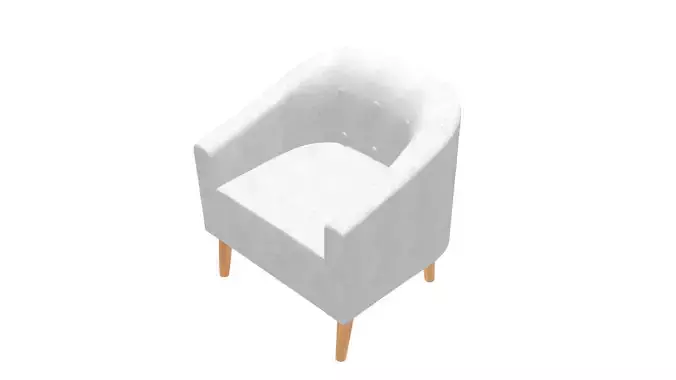 3D Model Fixed Armchair 75x70x65 cm in Gray
