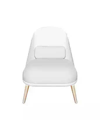 Textured Melange Fabric Armchair with Cushion - 3D Model