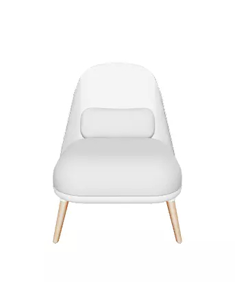 Textured Melange Fabric Armchair with Cushion - 3D Model Low-poly 3D model_0