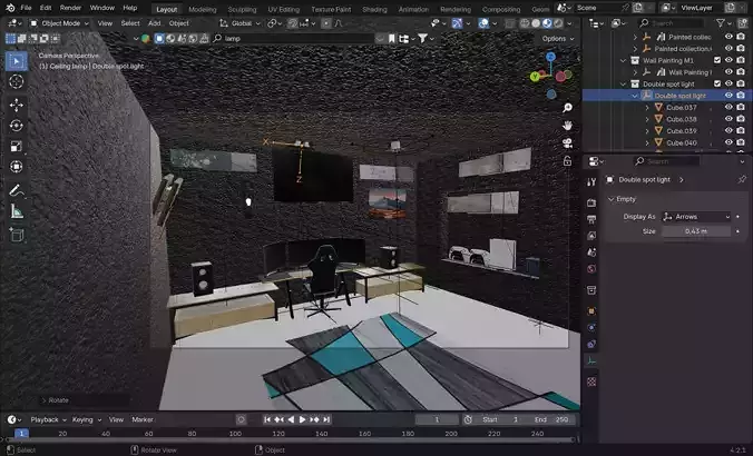 3d gaming room interior